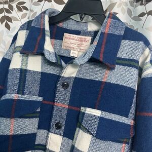 Filson Wool Jac Shirt Cobalt Blue Red | Discontinued | XL || Wool 2 Pocket
